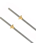 Stainless Steel T8 Lead Screw With Brass Nut For 3D Printers, 8Mm Diameter, 2Mm Pitch, 2Mm Lead, Threaded Screw Rod, Close-up View