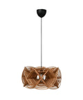 Boho Rattan Pendant Light With 8 Foot Cord Handwoven Shade 60W Max Hardwired Only Natural Woven Ceiling Fixture For Living Room
