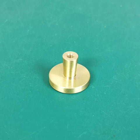 Six Pack Brushed Brass Cabinet Knobs Set Solid Brass Round 30mm Mushroom Style Drawer Pulls For Kitchen Cabinets Doors Desks Dressers And Furniture With Elegant Gold Finish