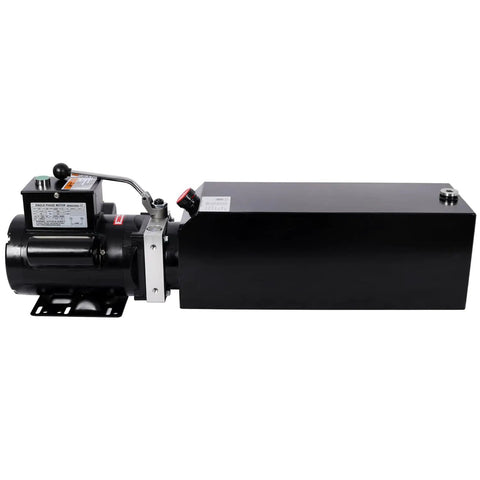 Heavy Duty Hydraulic Power Unit For Car Lifts Ac 220V Single Phase With 16 Quart Oil Reservoir Replacement Pump side view