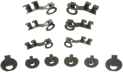 12 Piece Linkage Clip Assortment Kit For Universal Fit Easy Install Varied Sizes And Styles Multi Pack Auto Clip Set For Quick Fixes On Cars Trucks And SUVs, black metal clips