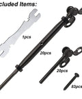 Black Stainless Cable Railing Hardware Kit, 20 Pairs, Fits 1/8 Inch Cable For Wood Posts, Stairs And Decks, Marine Grade T316