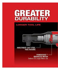 M12 Fuel Three Eighths Inch Ratchet Bare Tool With Fifty Five Ft Lbs Torque showing durability and brushless motor features