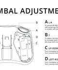 Gimbal adjustment diagram for Grab And Go Pocket Remote Controller showing stick tension instructions.