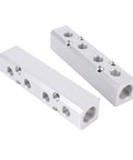 4 Way 6 Port Aluminum Air Manifold for Pneumatic Systems, 1/4 Inch NPT Output, 1/2 Inch NPT Supply Port, built tough, side view