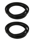 Heavy Duty 4L440 A Section V-Belt Set Perfect For Bestorq Air Compressor And Lawn Mower Repair, 1/2 Inch Wide By 44 OC, Includes Two Tough Belts That Keep Your Gear Running Smooth Without The Hassle. Black rubber V-belt set, two loops shown