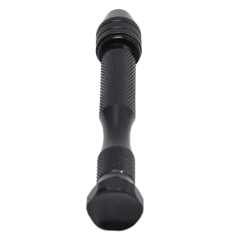 Knockout Mini Aluminum Pin Vise Hand Drill featuring tight 0.3 to 3.4 mm chuck, compact design for fine hobby drilling.