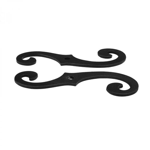 Old School Vintage S Style Cast Iron Window Shutter Dogs With Rust Resistant Powder Coat For Outdoor Use, side view