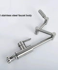 ZBSAVFM Lead-Free 304 Stainless Steel Articulating Kitchen Faucet - Hot & Cold 360° Rotating faucet body with lever handle.