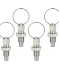 Top Tier Stainless Steel 304 Plunger Springs And Pull Locking Pins Built Tough For Heavy Duty Jobs No Rust Hassle Straight Shot Install Ready To Rock 4 Pack M10 Metric in a close-up view.