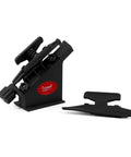 Fletching Jig With Straight Helix Clamps Adjustable Fletch Tool Feather Stick Kit for DIY Arrow and Bolt Repair, black base and clamp.