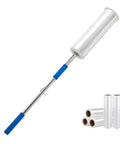 Heavy Duty Stretch Film Dispenser Pole Holder With 48 Inch Reach For Easy Pallet Wrapping Fits 12 To 24 Inch Rolls 2 To 3 Inch Core Pro Grade Wrap Tool For Warehouses And Shops, telescoping pole with wrap rolls