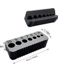 Premium Drill Guide Block For Woodworking And Cabinet Projects Legit Straight Hole Locator Carpenter Jig in black, 3.15x1.18 inches.