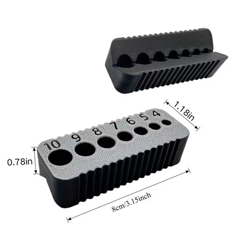 Premium Drill Guide Block For Woodworking And Cabinet Projects Legit Straight Hole Locator Carpenter Jig in black, 3.15x1.18 inches.