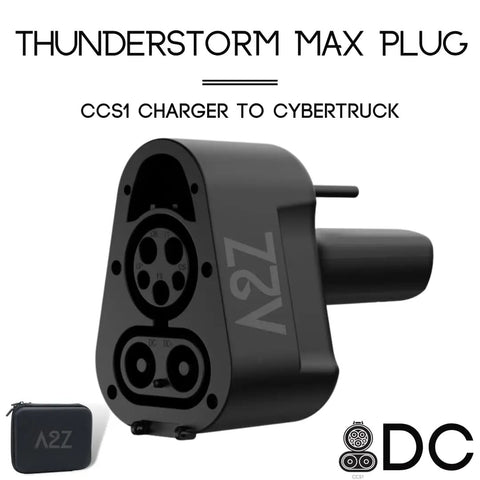 Heavy Duty CCs1 To Nacs Adapter Crafted For Tesla Cybertruck with CCS1 charging port design and black casing.
