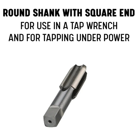 M10 X 1.5 Carbon Steel Tap Set Workhorse with round shank and square end, for rethreading damaged threads and mild steel