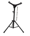 Built Tough Portable Alloy Drum Rack With Smooth Adjustment Snare Stand And Quick Release Practice Pad Rack constructed on tripod base.