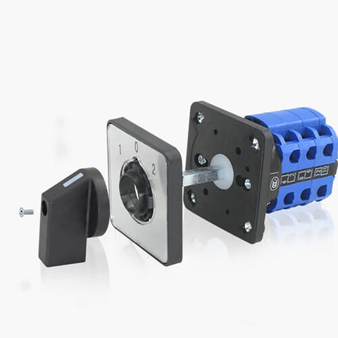 Exploded view of Universal Change Over Switch 380V 10A Dual Power Supply for Motors Three Gears Single Line Reversing