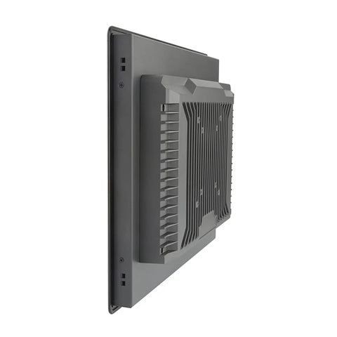 Tough As Nails 15 Inch Industrial Tablet Computer With Capacitive Touchscreen and Integrated Wifi, showing side view with cooling fins.