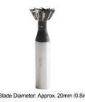 6 Flute Dovetail Milling Cutter 60 Degree HSS Metalworking Tool For Stainless Steel Carbon Steel Cast Iron And Alloys, 20mm Diameter