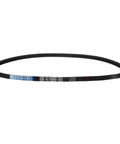 AX37 Cogged V Belt For Industrial Drives, 1/2 Inch Top Width, 5/16 Inch Thick, Inside 37 Inch Outside 39 Inch, Raw Edge EPDM Rubber Belt, Oil And Heat Resistant, Cold Resistant, Durable Belt Construction, black cogged belt shown flat