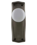 Prairie Plate With White Porcelain Lead Crystal Knob Door Passage Set In Antique Pewter showing solid brass plate detail