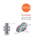 Easy Install Wire Connector Kit No Fuss Tool Free Quick Wire Cable Connectors for Home Electrical Docking, 10 Pieces