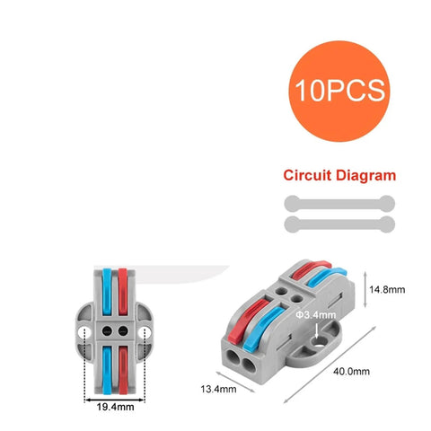 Easy Install Wire Connector Kit No Fuss Tool Free Quick Wire Cable Connectors for Home Electrical Docking, 10 Pieces