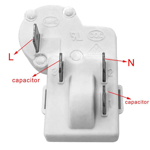 4Pin Refrigerator Overload Protector Relay For Compressor PTC Starter Replacement, Durable And Easy Install, Plug And Play Design, Fits A Wide Range Of Refrigerators And Freezers, ZHB Series Compatible
