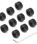 Top Shelf 10 Pack Black 8mm Shaft Lock Collars For T8 Lead Screws Hella Secure with Allen key for installation.
