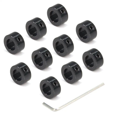 Top Shelf 10 Pack Black 8mm Shaft Lock Collars For T8 Lead Screws Hella Secure with Allen key for installation.
