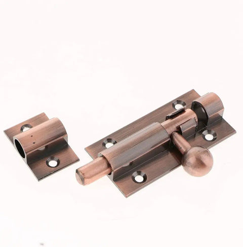 WUUWCHODC Sliding Barrel Bolt Door Lock Gate Latch Heavy Duty Security in bronze finish with installation plate.