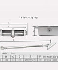Hydraulic Door Closer With Soft Close And Adjustable Arm dimensions and specifications diagram