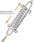 Doucdoft stainless steel tent rope tension spring with hooks; close-up view for tarps and awnings