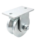 Knockout 4 Inch Galvanized Steel V Groove Gate Wheel With Welded Bracket Handles 3000 Pounds loaded heavy-duty caster.