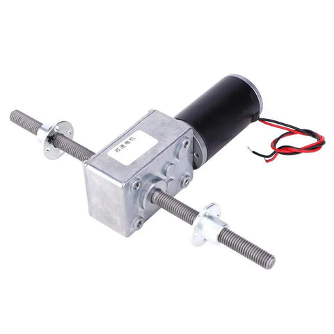 Dual Right Handed M8 Shaft Gear Motor With Flange For Lift Systems And Precision Motion Control Coaxial Twin Shaft Geared Speed Reducer With 50 To 1 Reduction For Smooth Reliable Linear Actuation, with twin threaded shafts