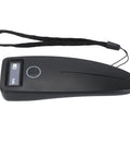 Top view of 3 In 1 Mini Barcode Scanner For On The Go With 2.4G Wireless Bluetooth And USB Triple Connection For 1D 2D QR Reading 640x480 Sensor Portable Handheld Inventory POS with black strap