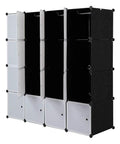Black and white modular Beefy 12 Cube Storage Organizer For Closet And Living Room Modular Shelves Dresser Cabinet Bookshelf Toy Organizer 42 By 18 By 56 Inches Space Saving With Easy Assembly And Strong Build.