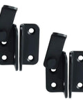 Lock Down Your Gates With These Tough As Nails 2 Pack Flip Latch Gate Latches Featuring A Built In Padlock Hole And Rust Proof Stainless Steel Build For Rock Solid Shed Barn Projects In Black, shown from the front.