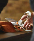 PowerCut SoftGrip Fabric And Mixed Media Scissors Built Tough For Crafting 8 Inch Heavy Duty Serrated Blade That Slices Fabric Cardboard Cork Foam And More With Precision Curved Edge, cutting fabric