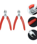 Two Pack Stainless Steel Wire Cutter Pliers With Sharp Nose For Easy Wire Cutting And Stripping, features close-up details.