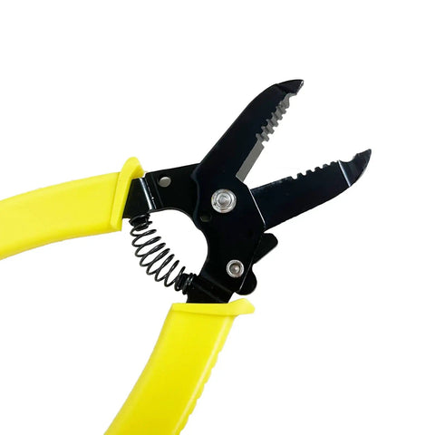 All Purpose Wire Stripper And Cutter Multi Function Hand Tool For 20 to 30 AWG Solid And Stranded Wire, 6.5 Inch, yellow handle