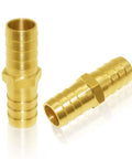 Three Pack Solid Brass 5/8 Inch Hose Repair Connectors With Stainless Steel Clamps, Garden Water Hose End Fittings, side view
