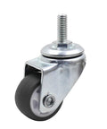 8 Pcs 1 Inch Swivel Stem Caster Wheels No Noise TPE For Small Shopping Carts And Trolleys M6 X 15Mm Threaded Stem Load Capacity 141 Lb