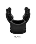 Front view of Black Scuba Diving Mouthpiece For Easy Breathing And All Day Comfort Ergonomic Fit For Most Regulators And Second Stage