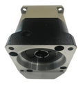 Top Tier High Precision Helical Gear Planetary Gearbox Reducer Built Badass And Smooth For Nema23 Stepper Motors With Eight Mm Input Shaft Ratios Three To Ten, showing compact black and silver housing.