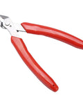 107F1 Electronic Diagonal Pliers With High Carbon Steel Cutting Nippers Ergonomic Handle, red tool, isolated view
