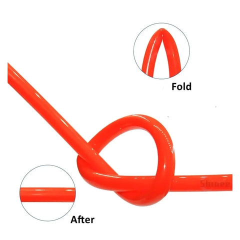 Durable Blue Polyurethane Air Hose For Compressors And Pneumatic Tools Built Tough Heavy Duty Tubing with kinked section shown.