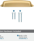 Champagne Bronze Cup Cabinet Pull 5 1 16 Inch Center To Center 6 3 8 Inch Overall Length Stature Collection Drawer Pull For Cabinets And Furniture 1 Pack with installation screws included