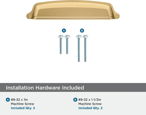 Champagne Bronze Cup Cabinet Pull 5 1 16 Inch Center To Center 6 3 8 Inch Overall Length Stature Collection Drawer Pull For Cabinets And Furniture 1 Pack with installation screws included
